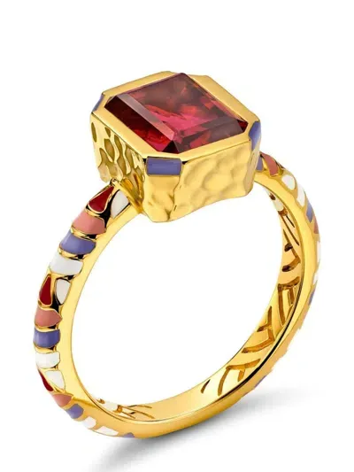 Buddha Mama 20kt Yellow Gold Tourmaline Ring