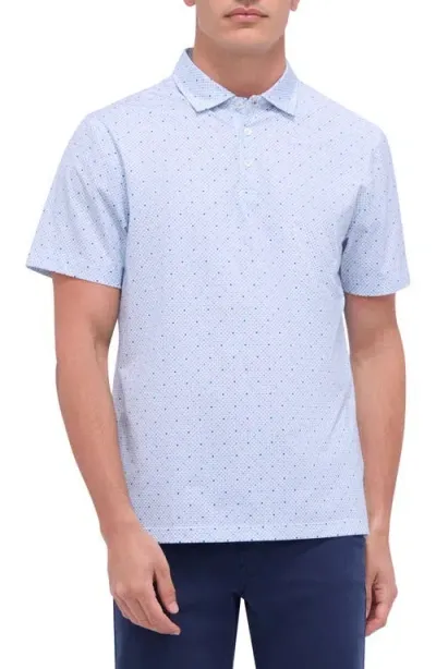 Bugatchi Victor Ooohcotton® Diamond Print Polo In Air Blue