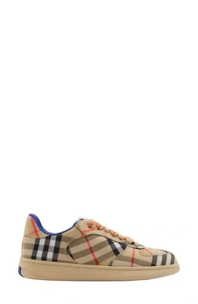 Burberry Terrace Checked Canvas Sneakers In Beige