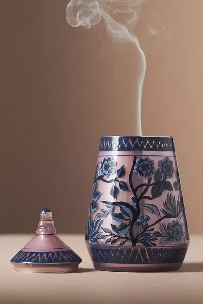 By Anthropologie Ana Floral Rose & Oud Glass Candle In Pink