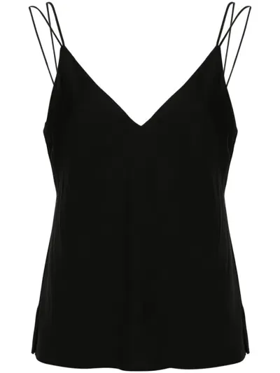 Calvin Klein Double-straps Blouse In Black