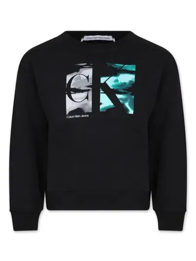 Calvin Klein Kids' Monogram-print Sweatshirt In Black