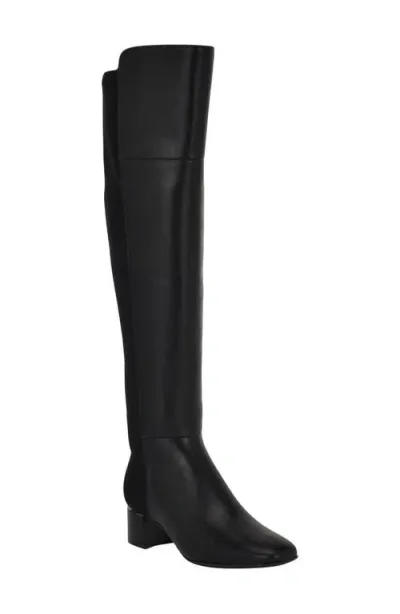 Calvin Klein Women's Jotty Round Toe Over The Knee Dress Boots In Black