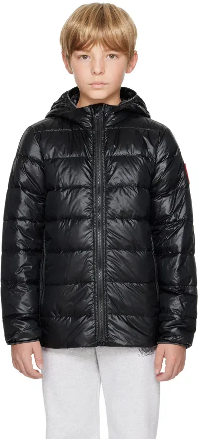 Canada Goose Kids Black Crofton Hoody Down Jacket In 61 Black