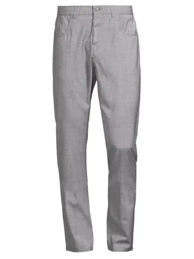 Canali Tailored Wool Trousers In Light Grey