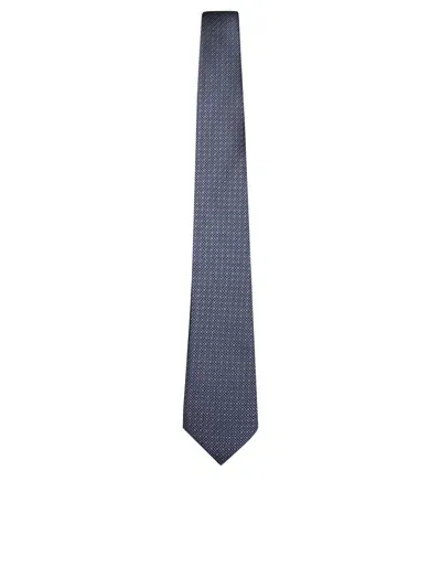 Canali Patterned Blue Silk Tie