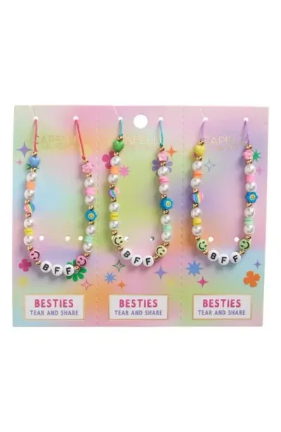 Capelli New York Kids' Assorted 3-pack Bff Beaded Necklaces In White Multi