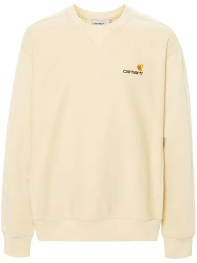 Carhartt Off-white American Script Sweatshirt In Beige