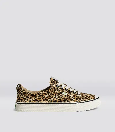 Cariuma Oca Low Stripe Leopard Print Canvas Sneaker Men