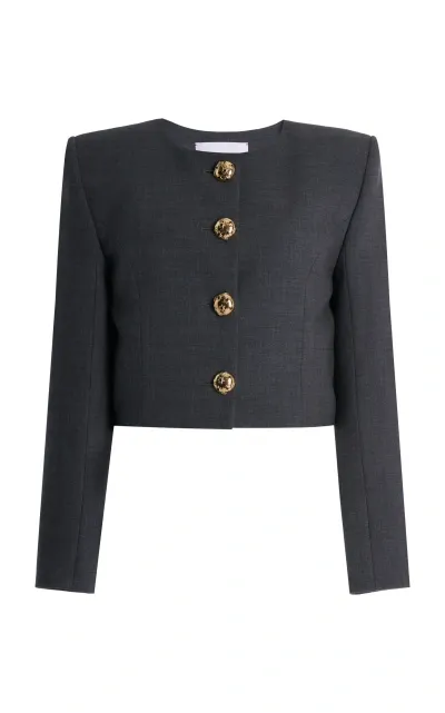 Carolina Herrera Cropped Jacket In Grey