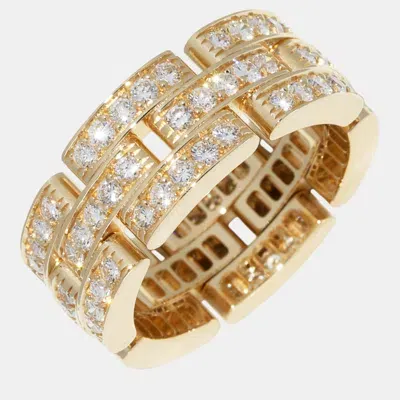 Pre-owned Cartier 18k Yg Diamond Panthere Ring Gold Metal