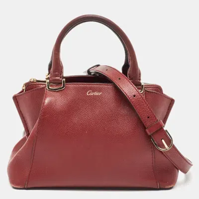 Pre-owned Cartier Satchel In Red