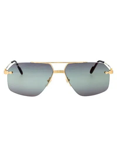 Cartier Sunglasses In 003 Gold Gold Violet