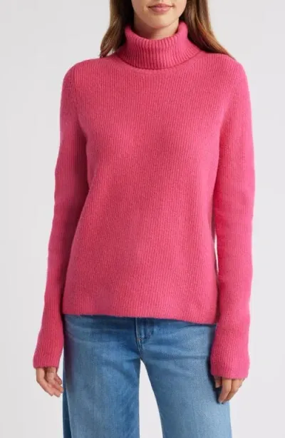 Caslonr Caslon(r) Rib Turtleneck Sweater In Pink