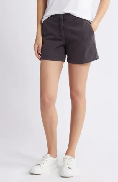 Caslonr Caslon(r) Twill Shorts In Grey Ebony