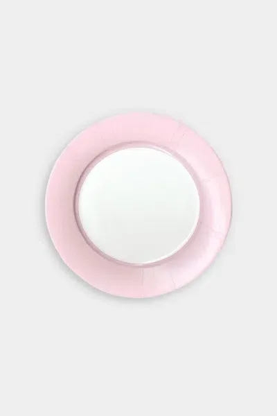 Caspari Linen Border Paper Salad & Dessert Plates In Petal Pink - 8 Per Package