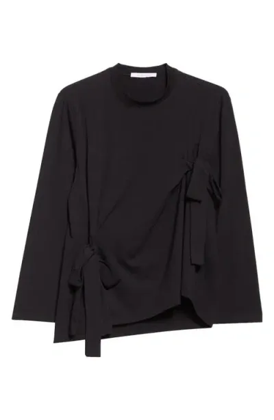 Cecilie Bahnsen October Bow Jersey T-shirt In Black