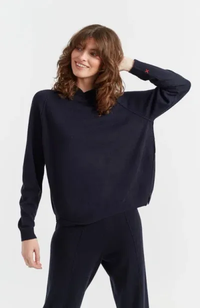 Chinti & Parker Wool Cashmere Luxe Lounge Boxy Hoodie For Women In Navy