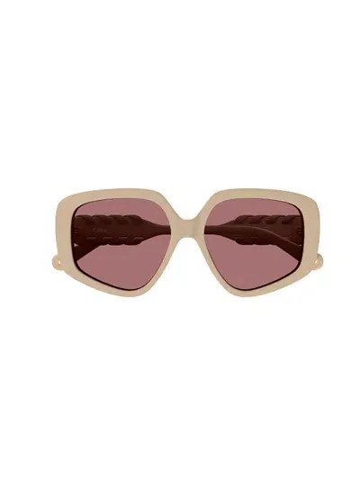 Chloé Ch0210s Sunglasses In Ivory Ivory Red