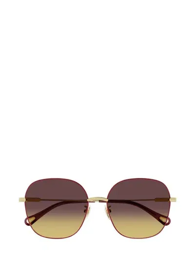 Chloé Eyewear Square Frame Sunglasses In Gold