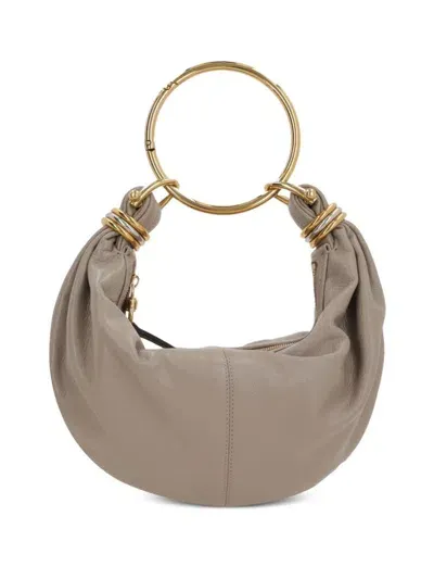 Chloé Small Bracelet Hobo Shoulder Bag In Taupe