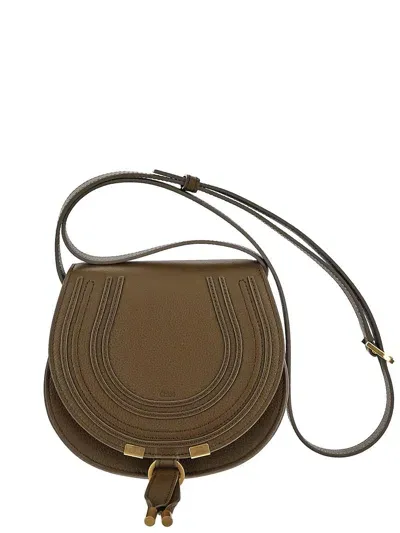 Chloé Small Saddle Marcie Bag In Beige