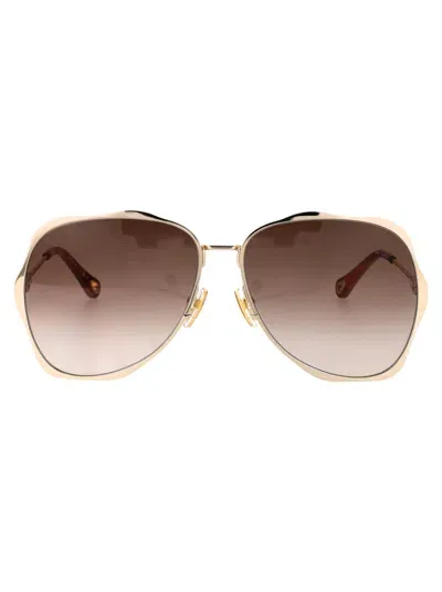 Chloé Chloe Sunglasses Ch0183 S 002 In Gold