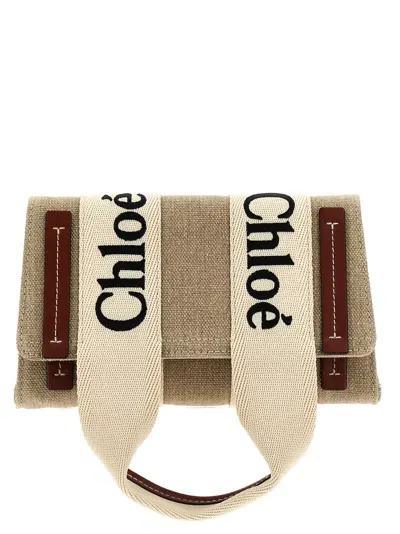 Chloé Woody Fanny Pack In Beige