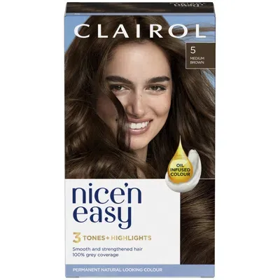 Clairol Nice' N Easy Crème Natural Looking Oil Infused Permanent Hair Dye 177ml (various Shades) - 5 Medium In 5 Medium Brown