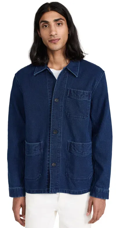 Club Monaco Textured Indigo Shirt Jacket Indigo