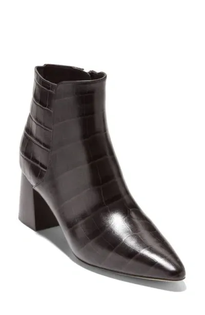 Cole Haan Catlyn Bootie In Dark Chocolate Croc