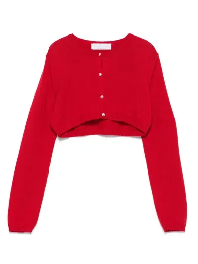 Colorichiari Kids' Cropped Cardigan In Red