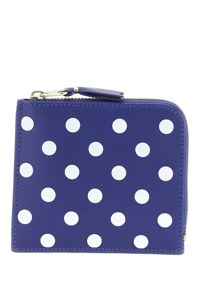 Comme Des Garçons Polka Dots Wallet In Blue