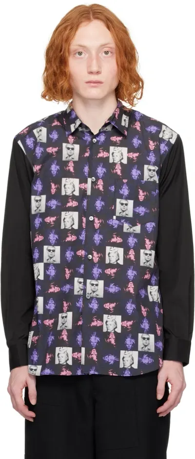 Comme Des Garçons Shirt Black Printed Shirt