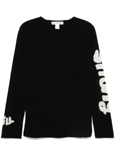 Comme Des Garçons Shirt Intarsia-knit Sweater In Black