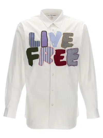 Comme Des Garçons Shirt Comme Des Garcons Shirt 'live Free' Shirt In White