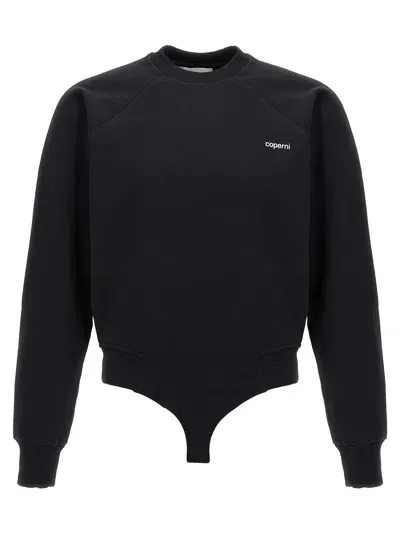 Coperni Bodysuit Sweatshirt In Black