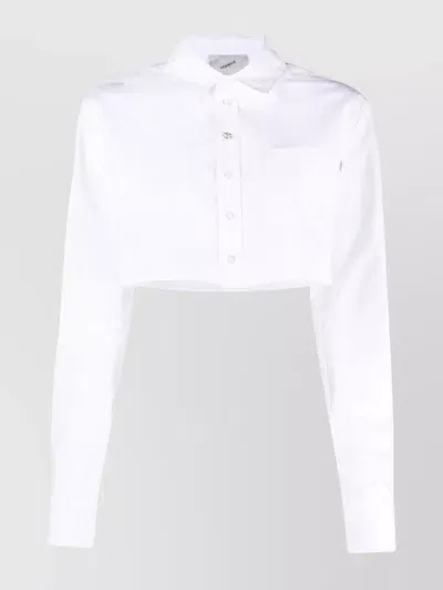 Coperni Cropped Cotton-poplin Shirt In White