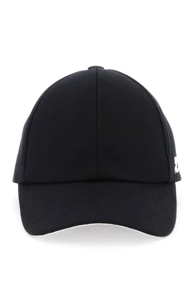 Courrèges Cotton Baseball Cap In Black