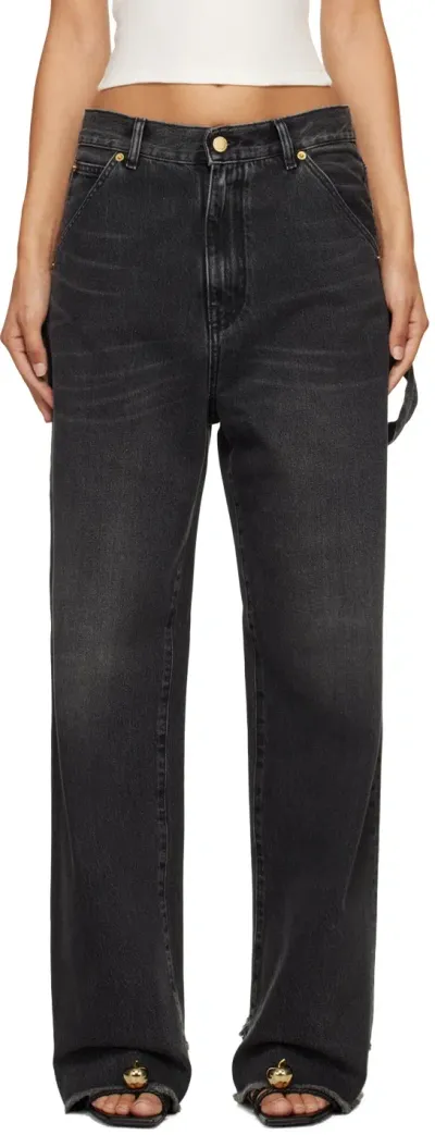 Darkpark Black Lisa Loose Fit Carpenter Jeans In Grey