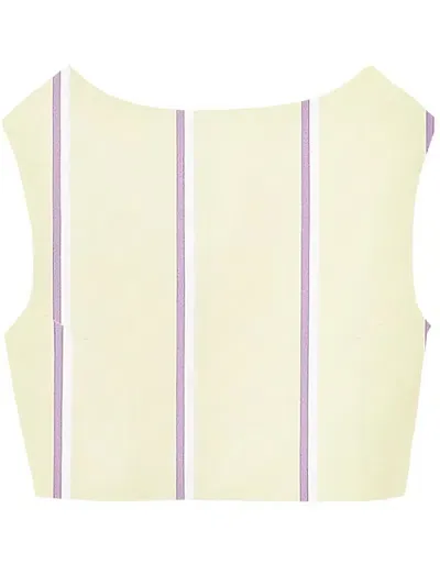 D'estree Richard Striped Cropped Top In Yellow