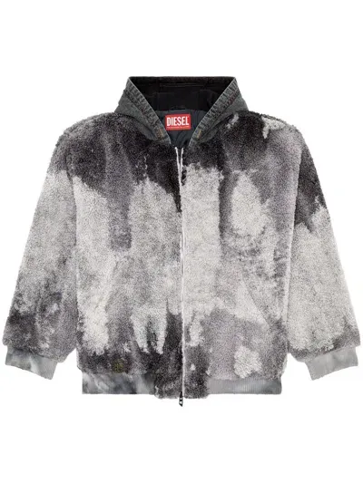 Diesel S-depla Fleece Bomber Jacket In Multi