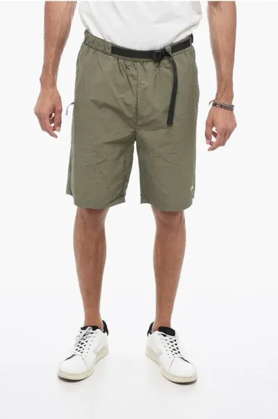 Dime Logoed Shorts With Safety Belt In Green