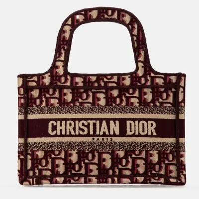 Pre-owned Dior Mini Oblique Book Tote Bag In Red