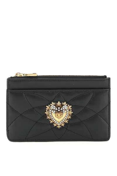 Dolce & Gabbana Devotion Zipped Card Holder In Nero