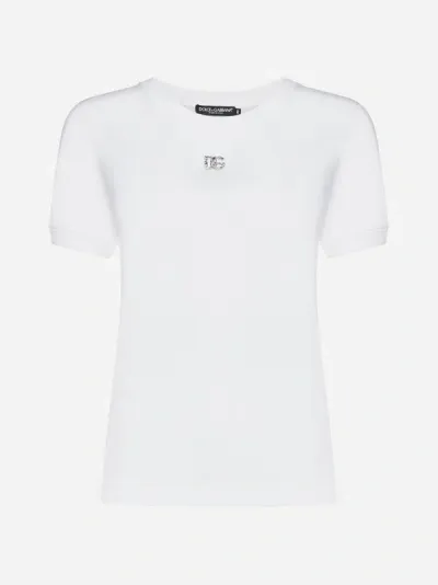 Dolce & Gabbana Dg White T-shirt In Bianco Ottico