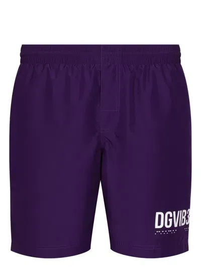 Dolce & Gabbana Dgvib3 Logo-print Swim Shorts In Purple