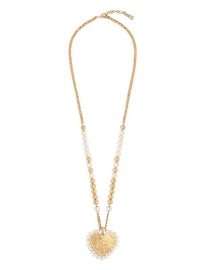 Dolce & Gabbana Heart-pendant Necklace In Gold