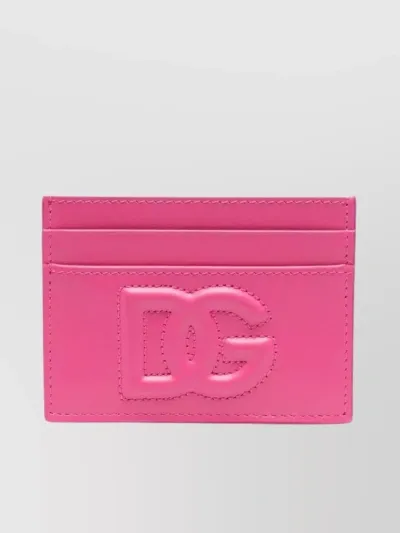 Dolce & Gabbana Fuchsia Card Holder With Logo In Pink & Purple