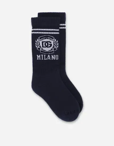 Dolce & Gabbana Terry Socks With Dg Logo In Multicolor